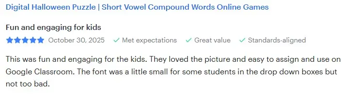 TPT Testimonial 2025