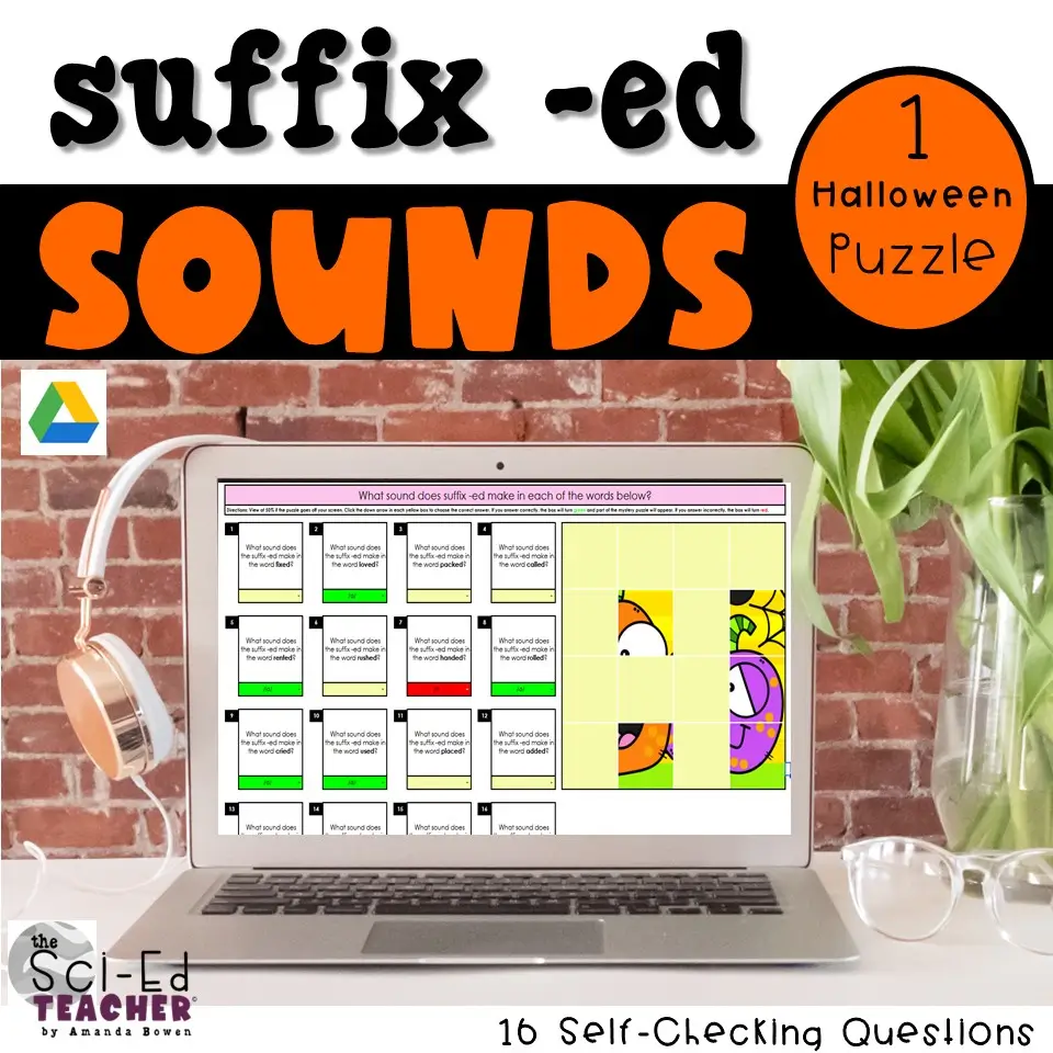 TPT cover for suffix-ed puzzle